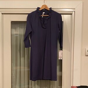 NWT UPF50+ Lulu-B Navy Blue 3/4 Sleeve Dress